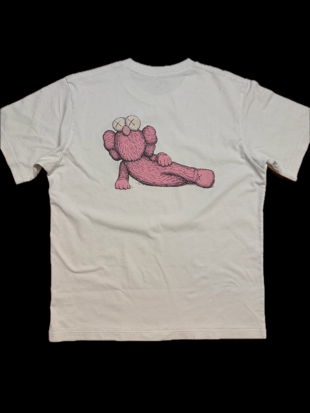 Uniqlo x KAWS White Short-Sleeve Tee with Pink Graphic Back Print